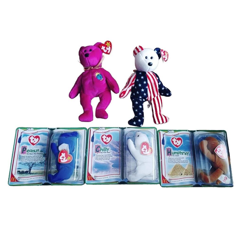 Set Of(5)Legends ty beanie babies mcdonalds legends 1994 Vintage-Ships Same Day!